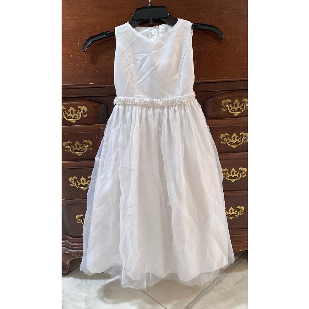 Cinderella white puffy Easter flower girl dress